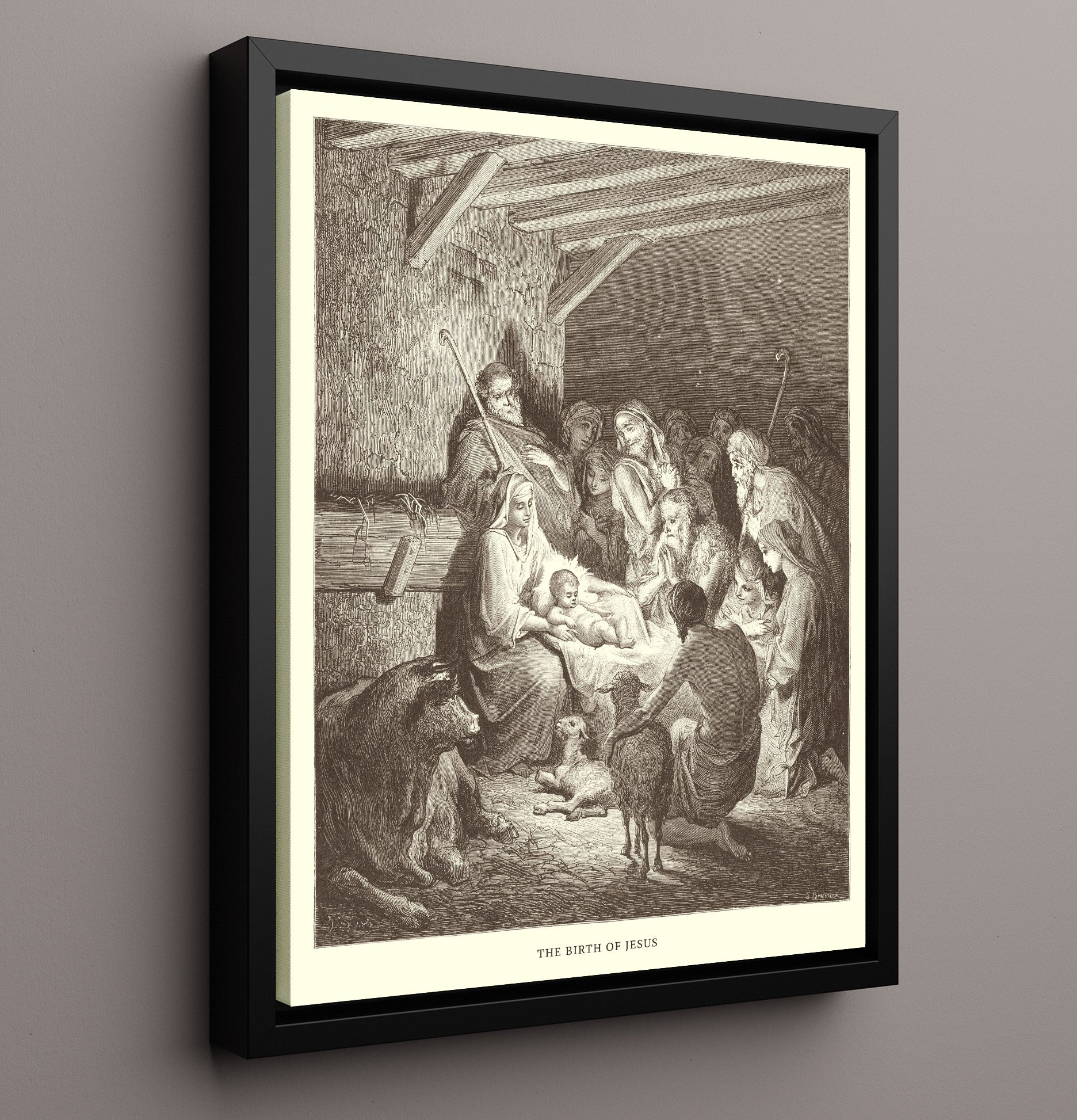Jesus Body Is Removed from the Cross John 19:38-42 Dore Bible Illustration Wall Art 16x20 Framed Canvas wall art print