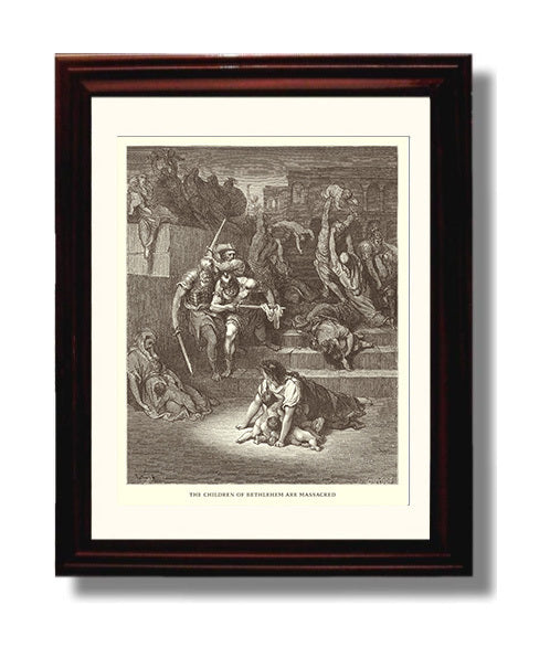 Jesus Enters into Jerusalem Matthew 21:1-11 Dore Bible Illustration Wall Art 8x10 Beveled Frame wall art print