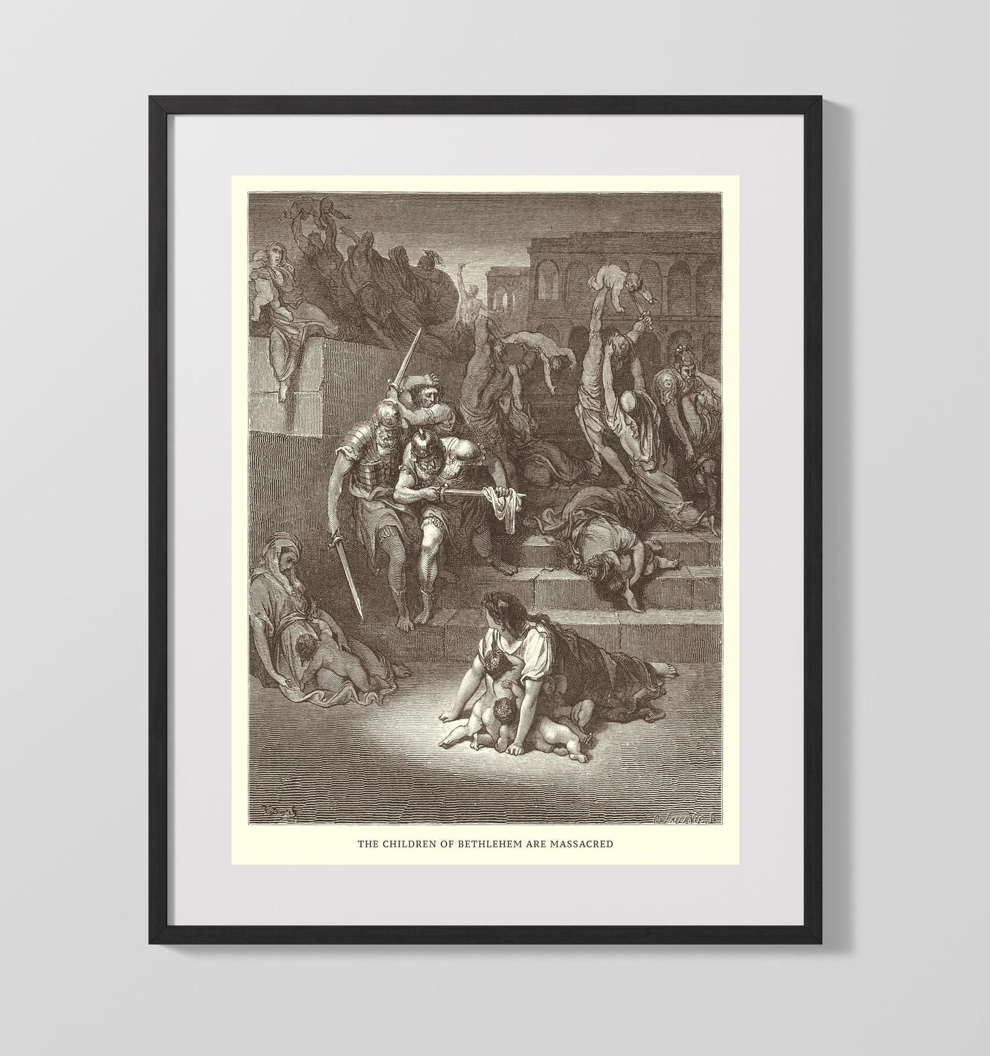 Jesus Enters into Jerusalem Matthew 21:1-11 Dore Bible Illustration Wall Art 16x20 Gallery Frame wall art print
