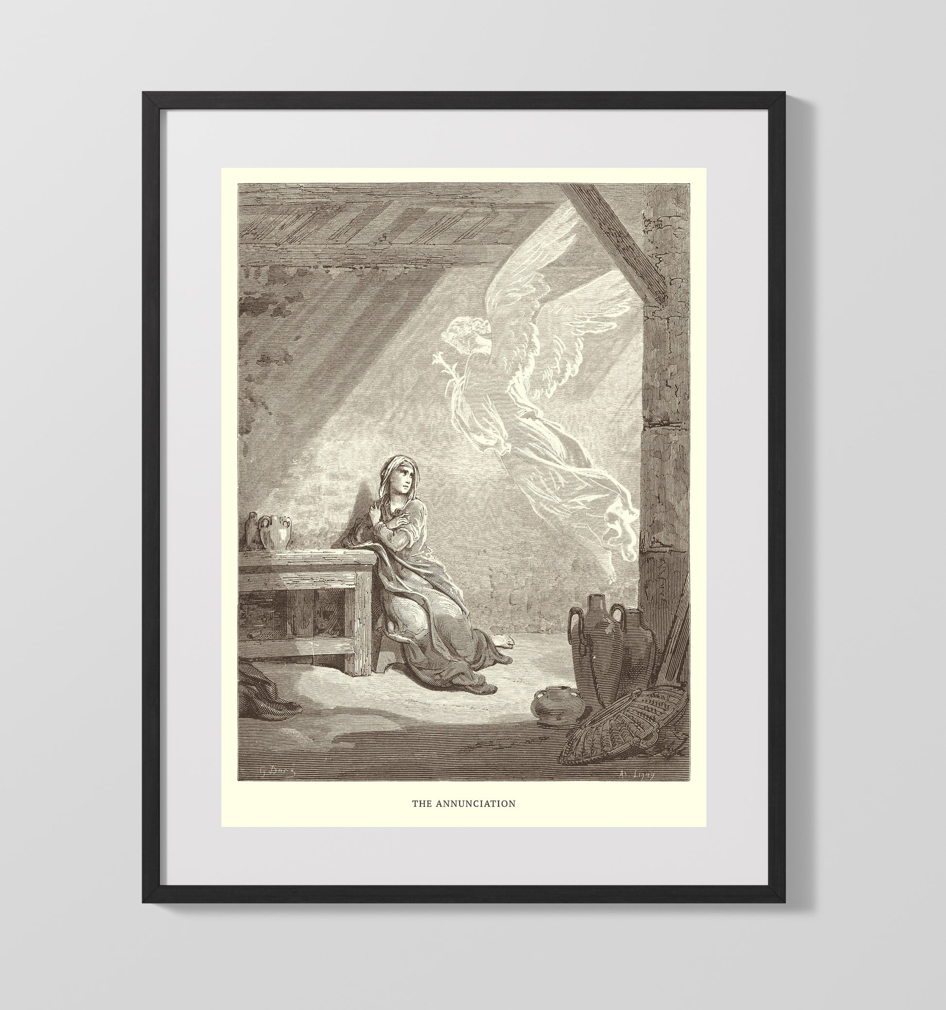 Jesus Falls Beneath the Cross Luke 23:26-31 Dore Bible Illustration Wall Art 16x20 Gallery Frame wall art print