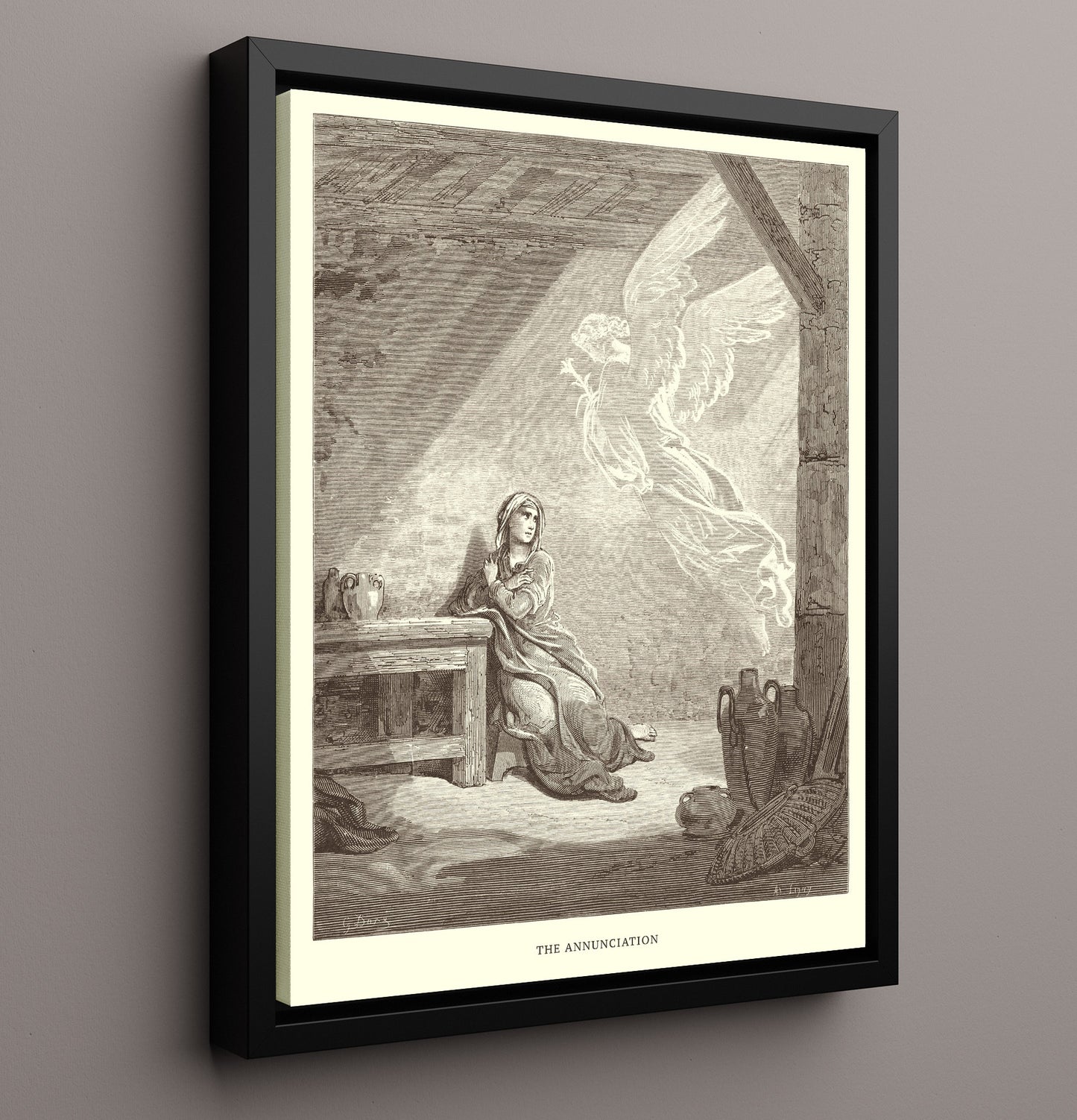 Jesus Falls Beneath the Cross Luke 23:26-31 Dore Bible Illustration Wall Art 16x20 Framed Canvas wall art print