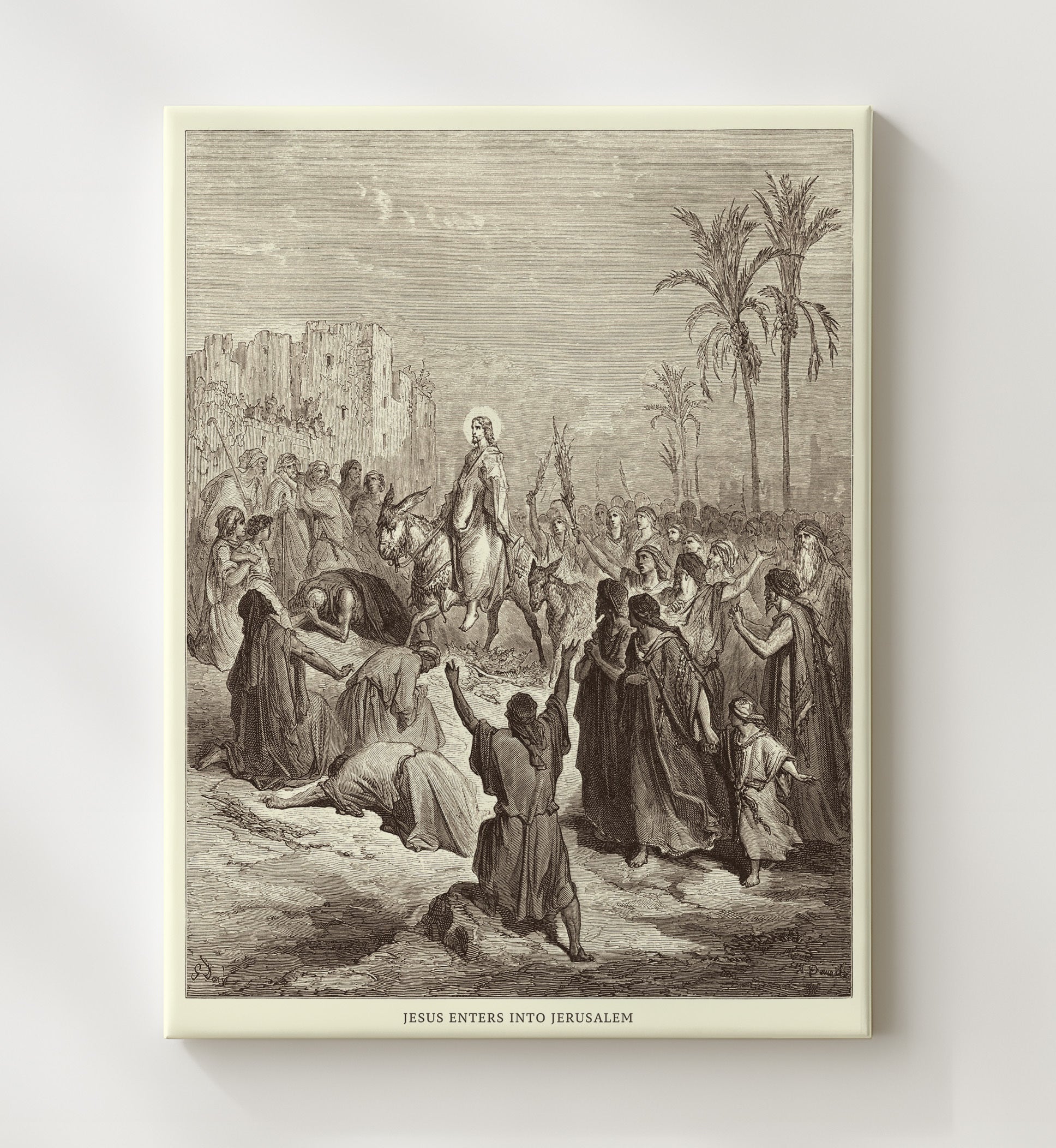 Jesus Feeds the Multitudes Matthew 14:13-21 Dore Bible Illustration Wall Art 20x24 Canvas wall art print