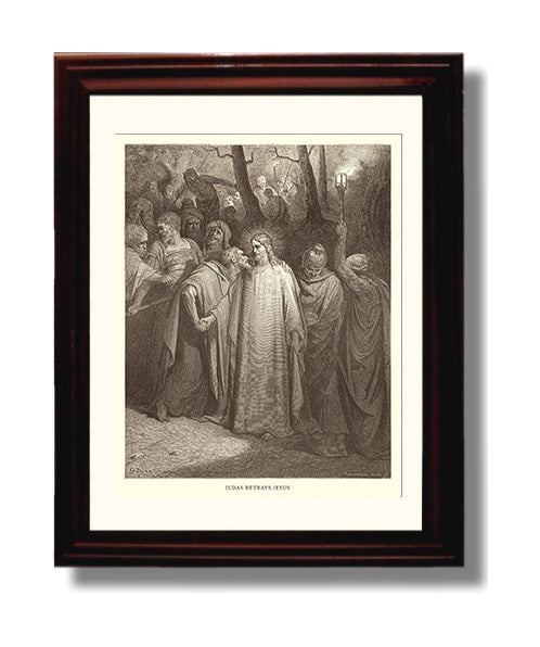 Jesus Heals a Demoniac Mark 1:21-28 Dore Bible Illustration Wall Art 8x10 Beveled Frame wall art print