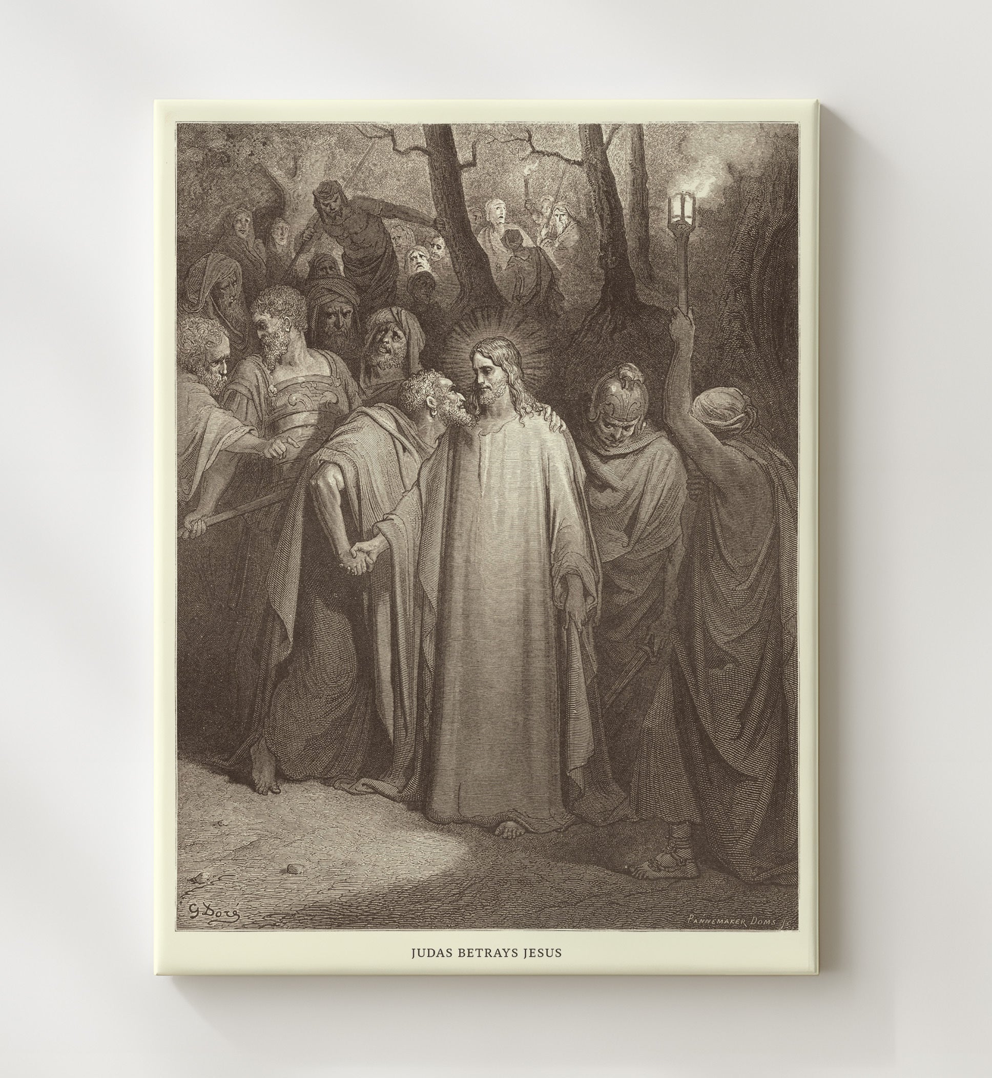 Jesus Heals a Demoniac Mark 1:21-28 Dore Bible Illustration Wall Art 20x24 Canvas wall art print