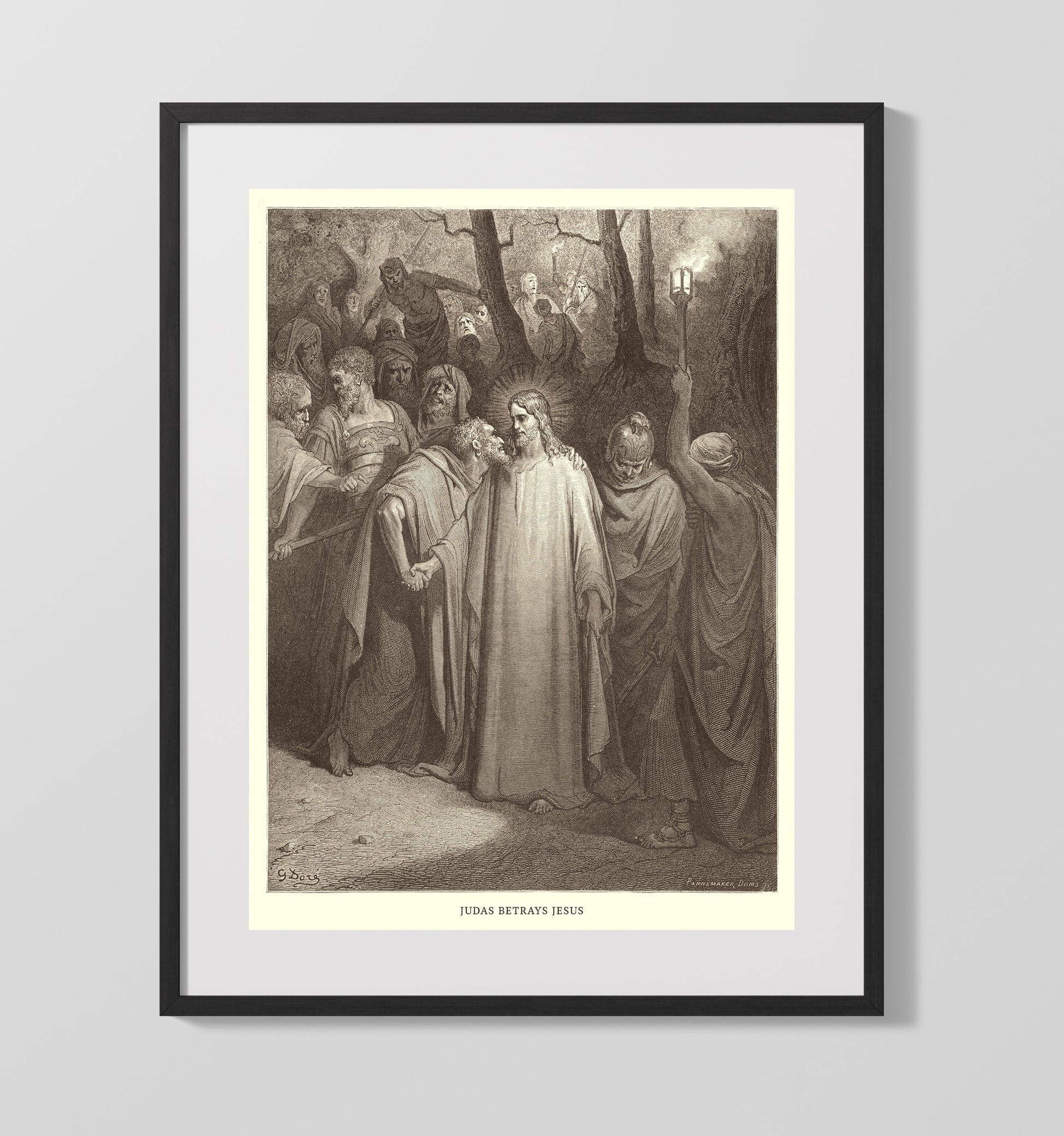 Jesus Heals a Demoniac Mark 1:21-28 Dore Bible Illustration Wall Art 16x20 Gallery Frame wall art print