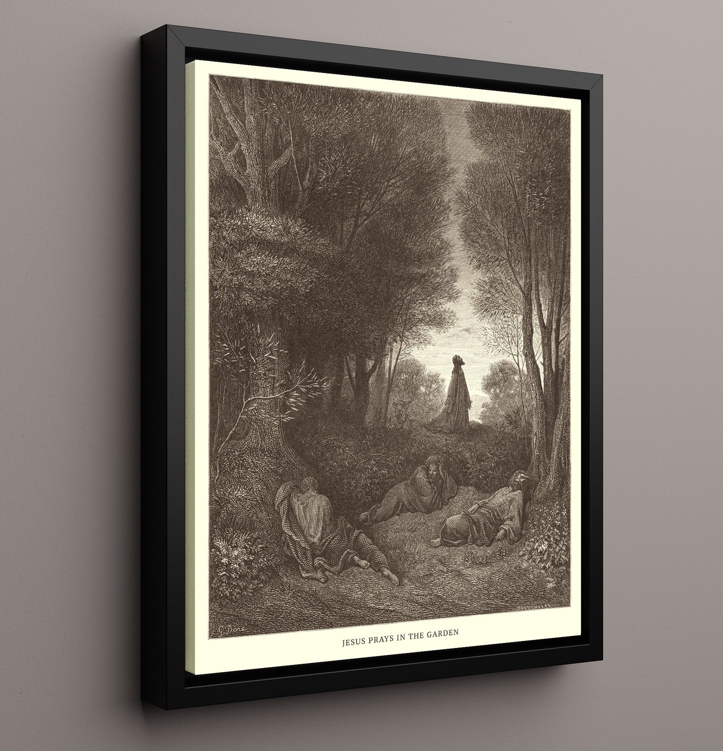 Jesus Heals the Epileptic Demoniac Matthew 17:14-18 Dore Bible Illustration Wall Art 16x20 Framed Canvas wall art print