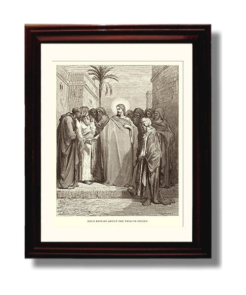 Jesus Heals the Sick Matthew 15:29-31 Dore Bible Illustration Wall Art 8x10 Beveled Frame wall art print
