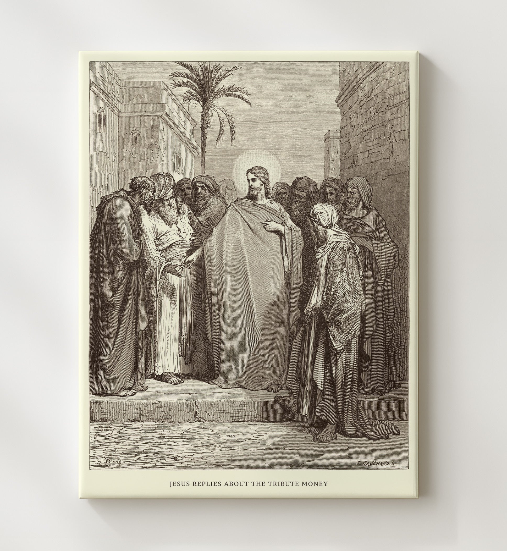 Jesus Heals the Sick Matthew 15:29-31 Dore Bible Illustration Wall Art 20x24 Canvas wall art print