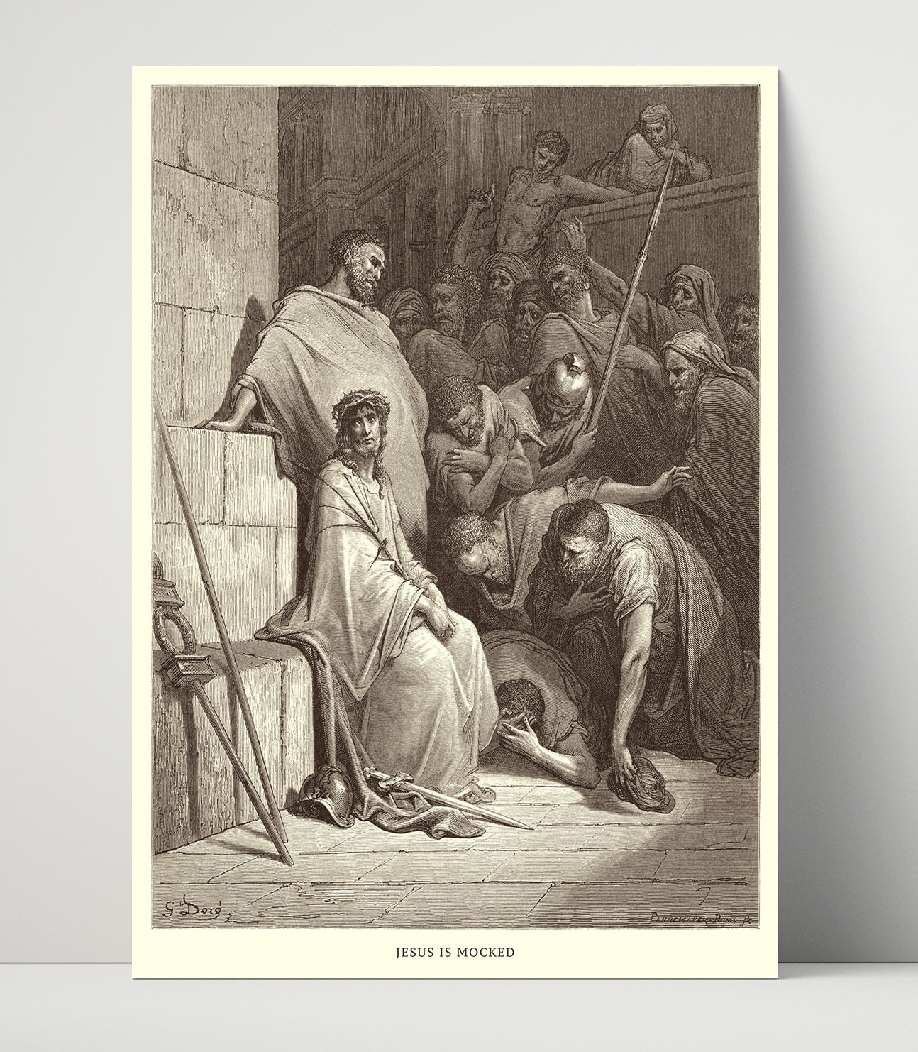 Jesus Is Mocked Matthew 27:27-31 Dore Bible Illustration Wall Art 16x20 Unframed Print wall art print