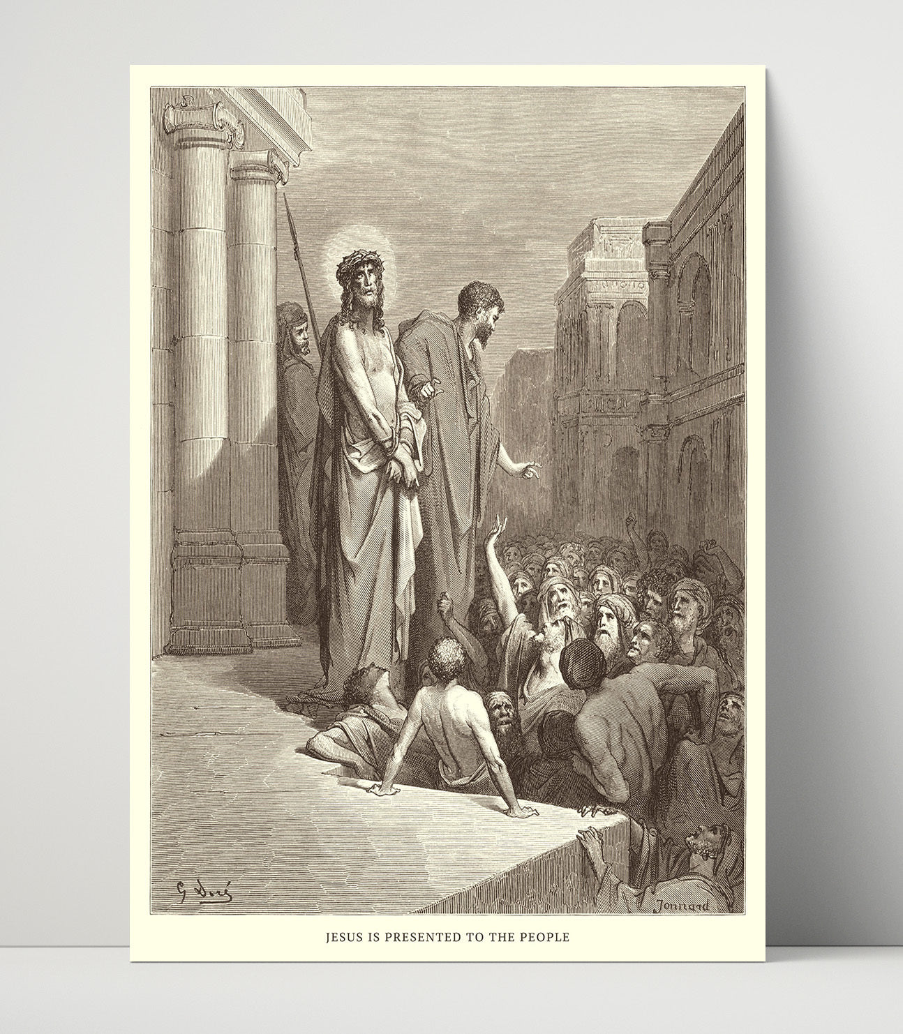 Jesus Is Nailed to the Cross John 19:18 Dore Bible Illustration Wall Art 16x20 Unframed Print wall art print