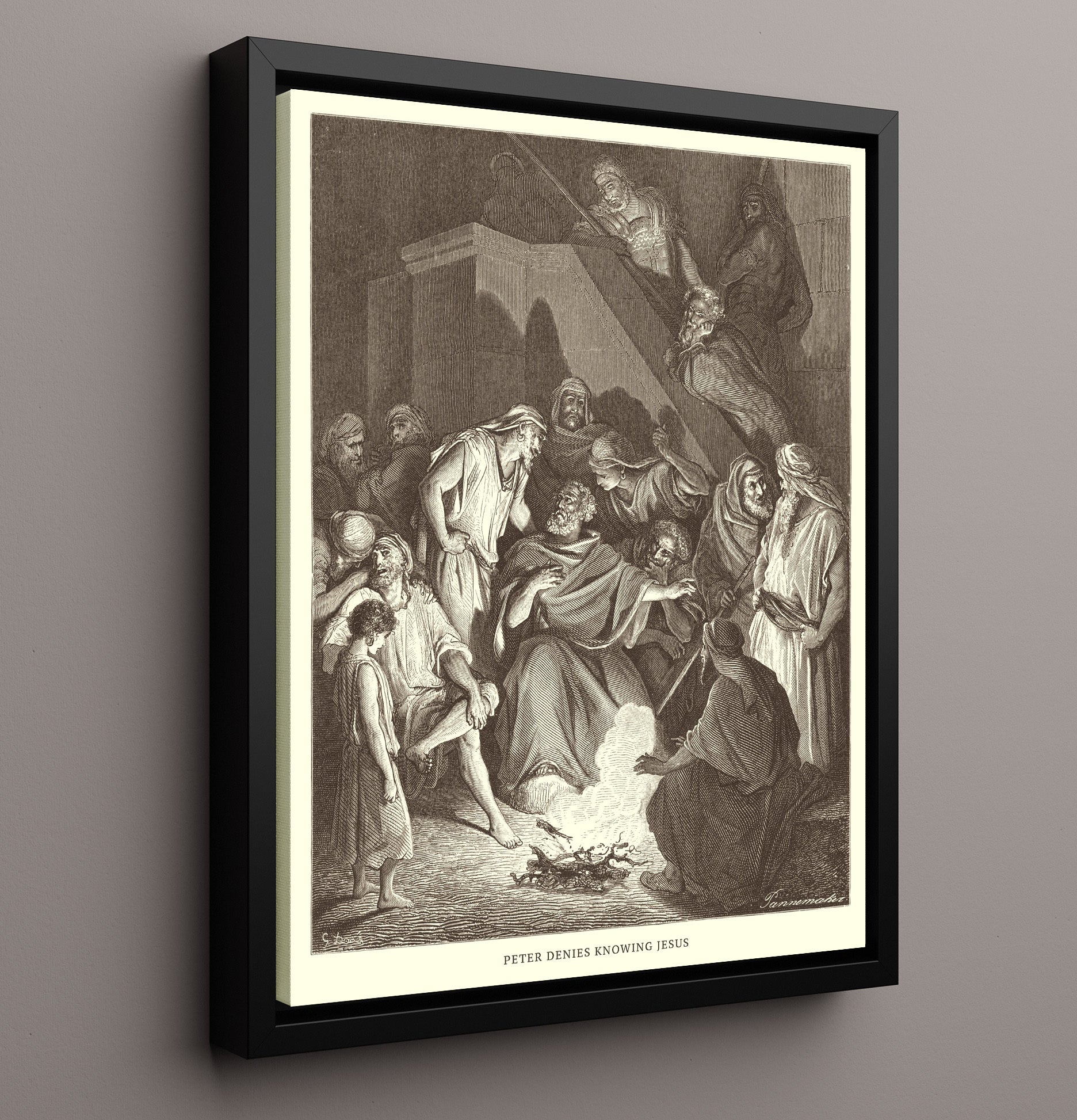 Jesus Is Presented to the People John 19:4-16 Dore Bible Illustration Wall Art 16x20 Framed Canvas wall art print