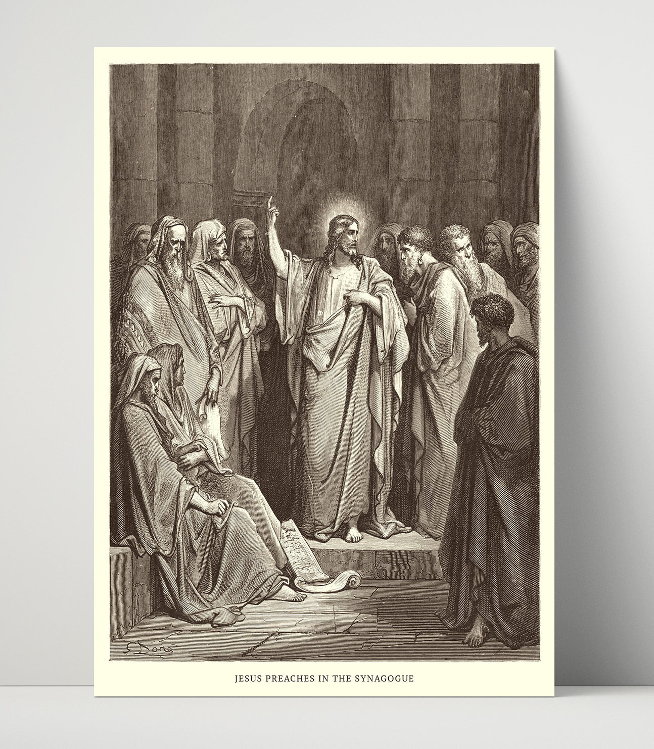 Jesus Preaches in the Synagogue Luke 4:16-30 Dore Bible Illustration Wall Art 16x20 Unframed Print wall art print