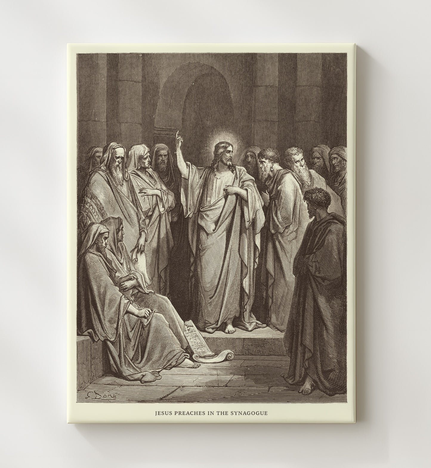 Jesus Preaches in the Synagogue Luke 4:16-30 Dore Bible Illustration Wall Art 20x24 Canvas wall art print