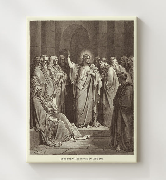 Jesus Preaches in the Synagogue - Luke 4:16-30 - Doré - 20x24 Canvas