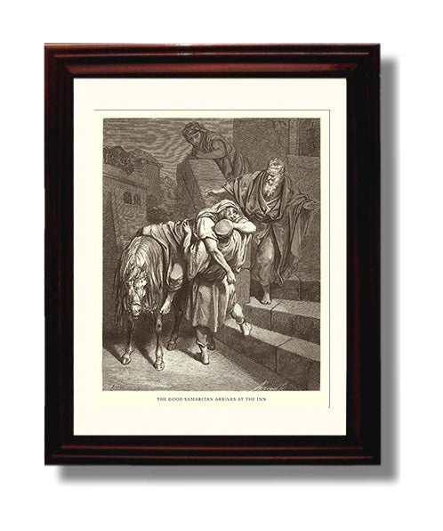 Jesus Preaches to the Multitude Matthew 5:7 Dore Bible Illustration Wall Art 8x10 Beveled Frame wall art print