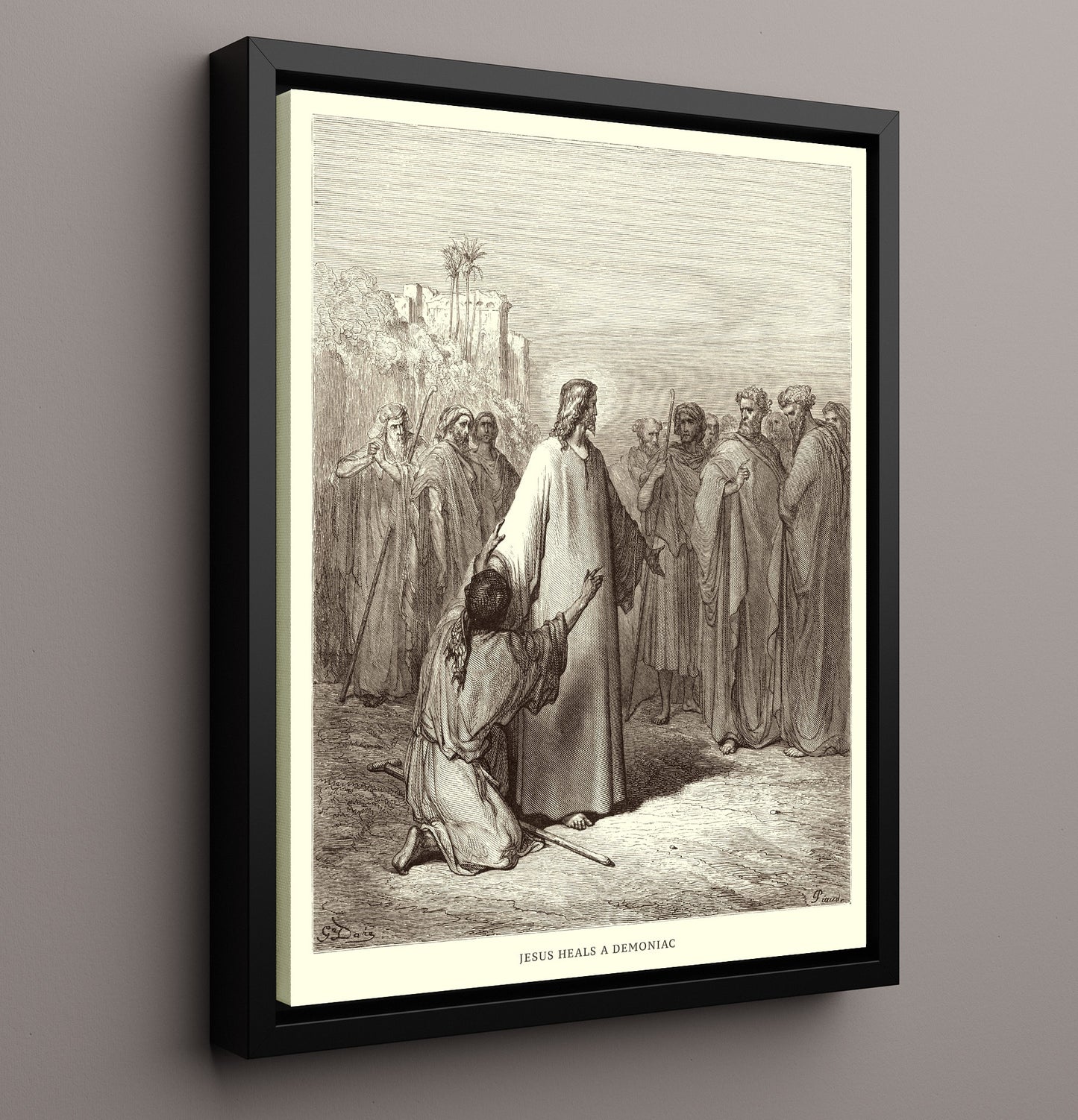 Jesus Questions the Doctors Luke 2:41-52 Dore Bible Illustration Wall Art 16x20 Framed Canvas wall art print