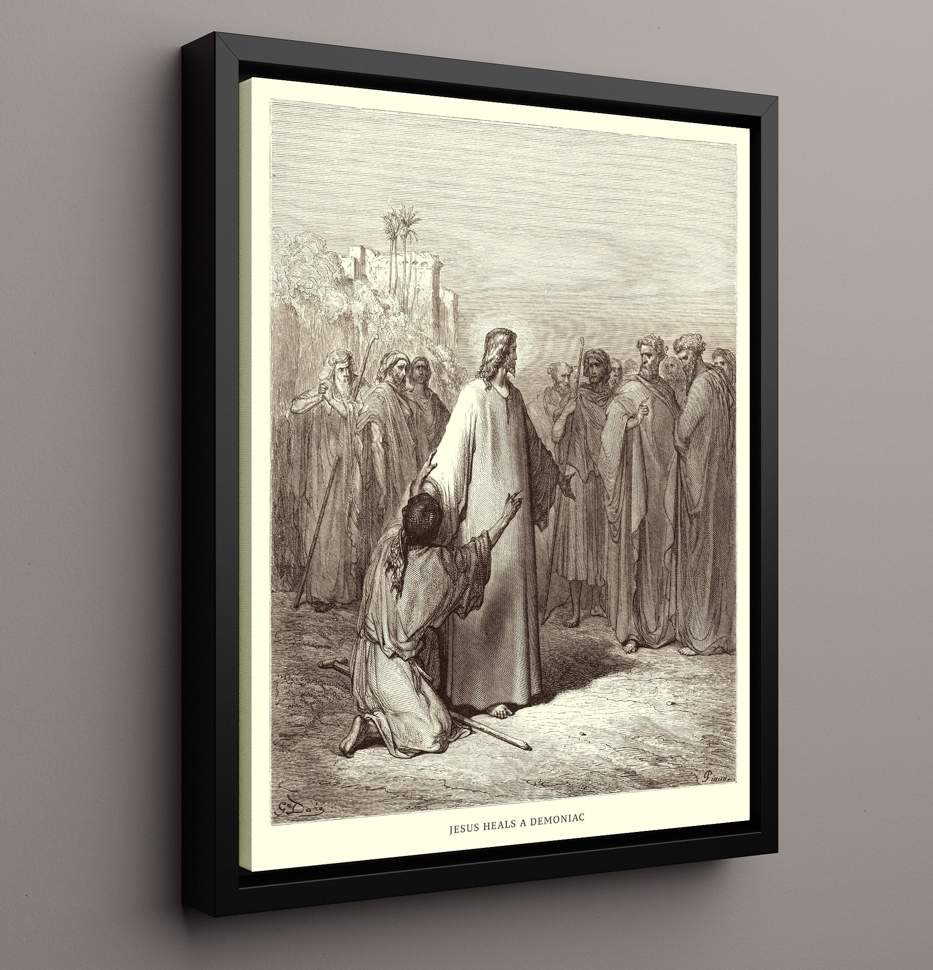 Jesus Questions the Doctors Luke 2:41-52 Dore Bible Illustration Wall Art 16x20 Framed Canvas wall art print