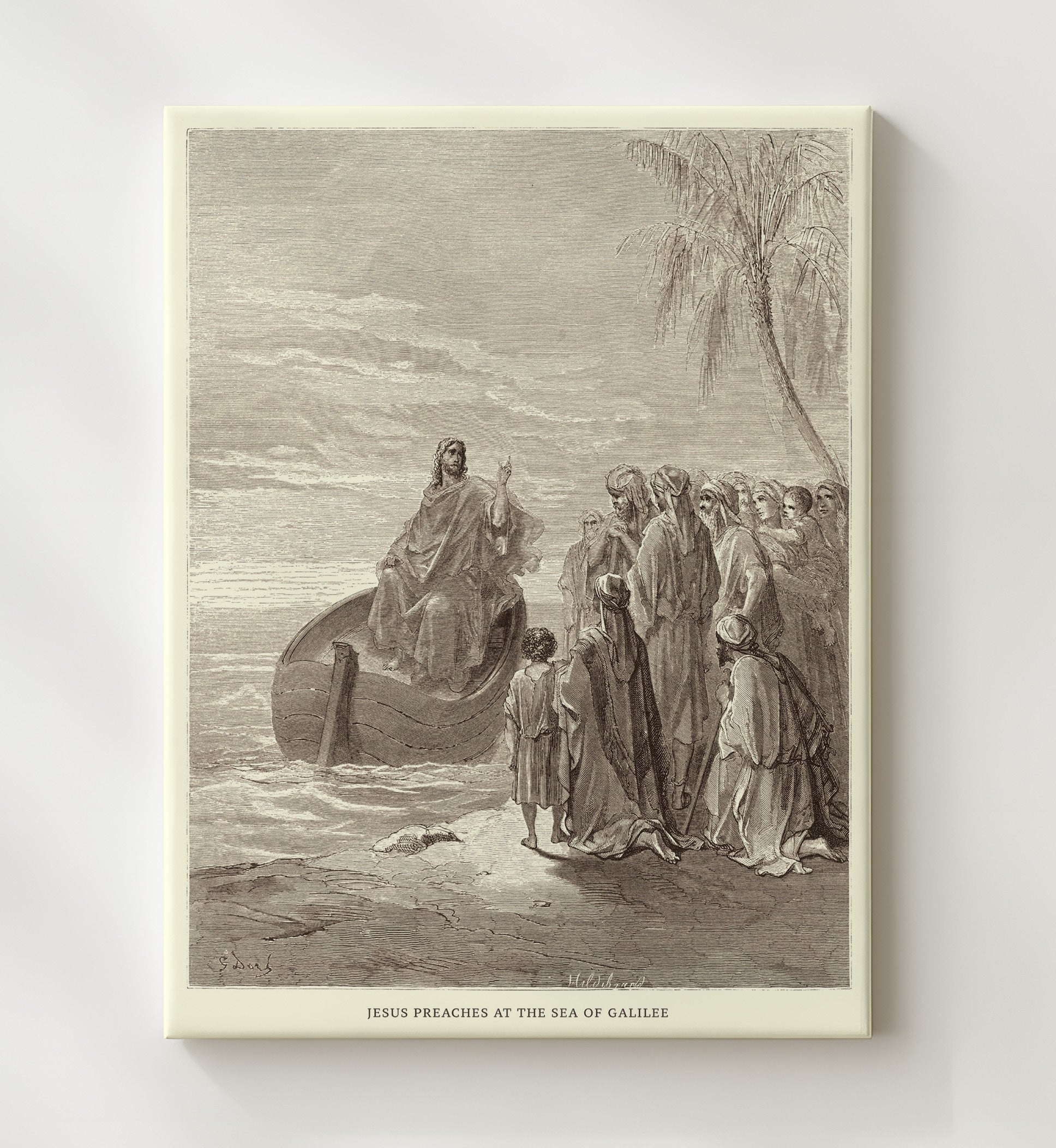 Jesus Raises the Daughter of Jairus Mark 5:35-43 Dore Bible Illustration Wall Art 20x24 Canvas wall art print