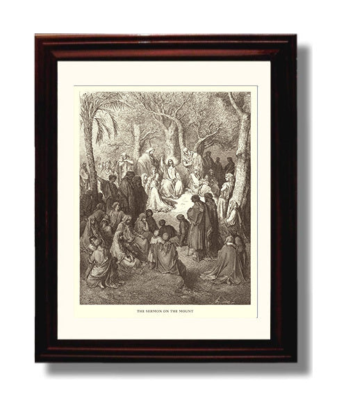 Jesus Replies About the Tribute Money Matthew 22:15-22 Dore Bible Illustration Wall Art 8x10 Beveled Frame wall art print
