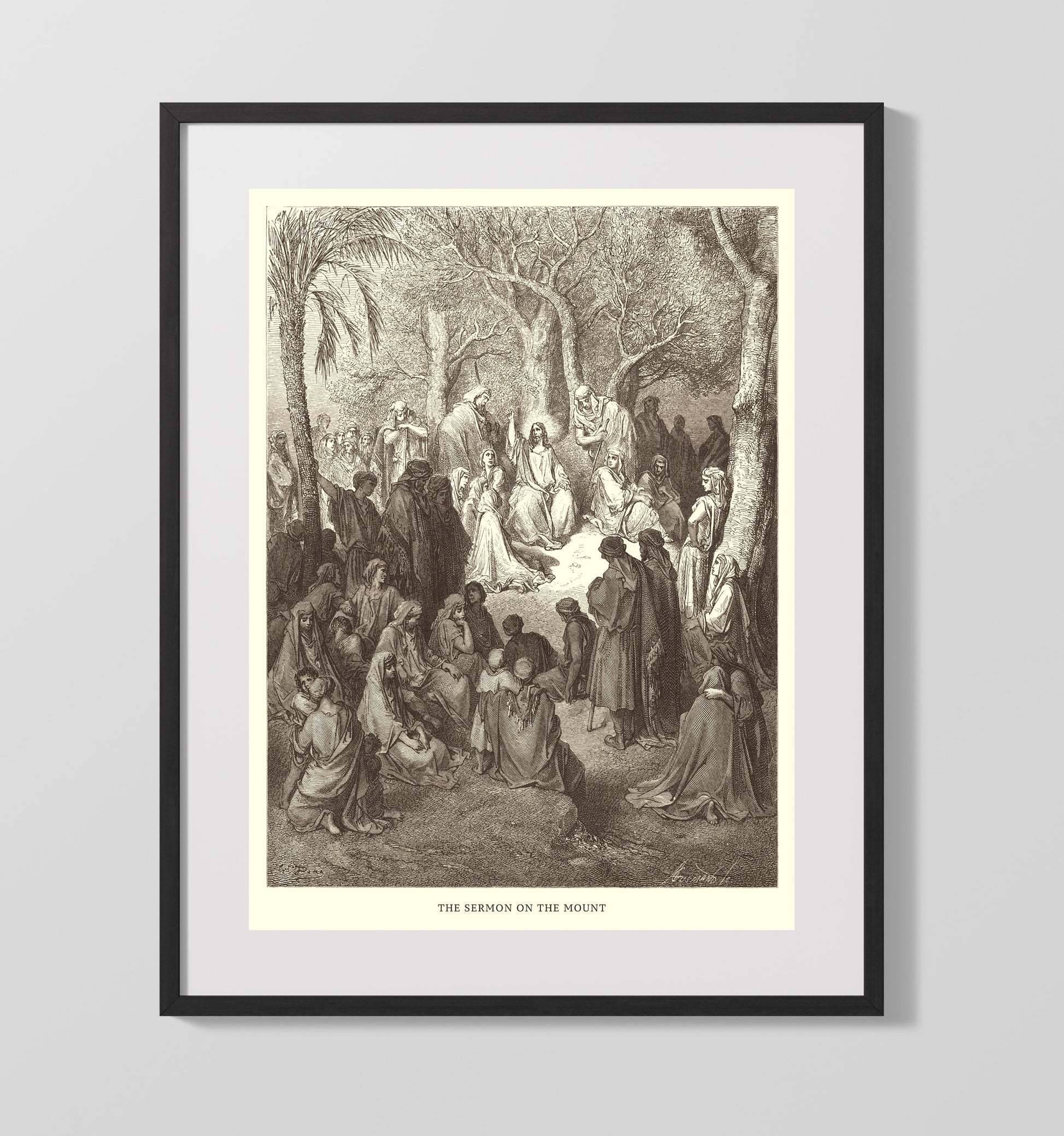 Jesus Replies About the Tribute Money Matthew 22:15-22 Dore Bible Illustration Wall Art 16x20 Gallery Frame wall art print