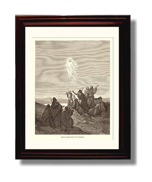 Jesus and Two Disciples Go to Emmaus Luke 24:13-35 Dore Bible Illustration Wall Art 8x10 Beveled Frame wall art print