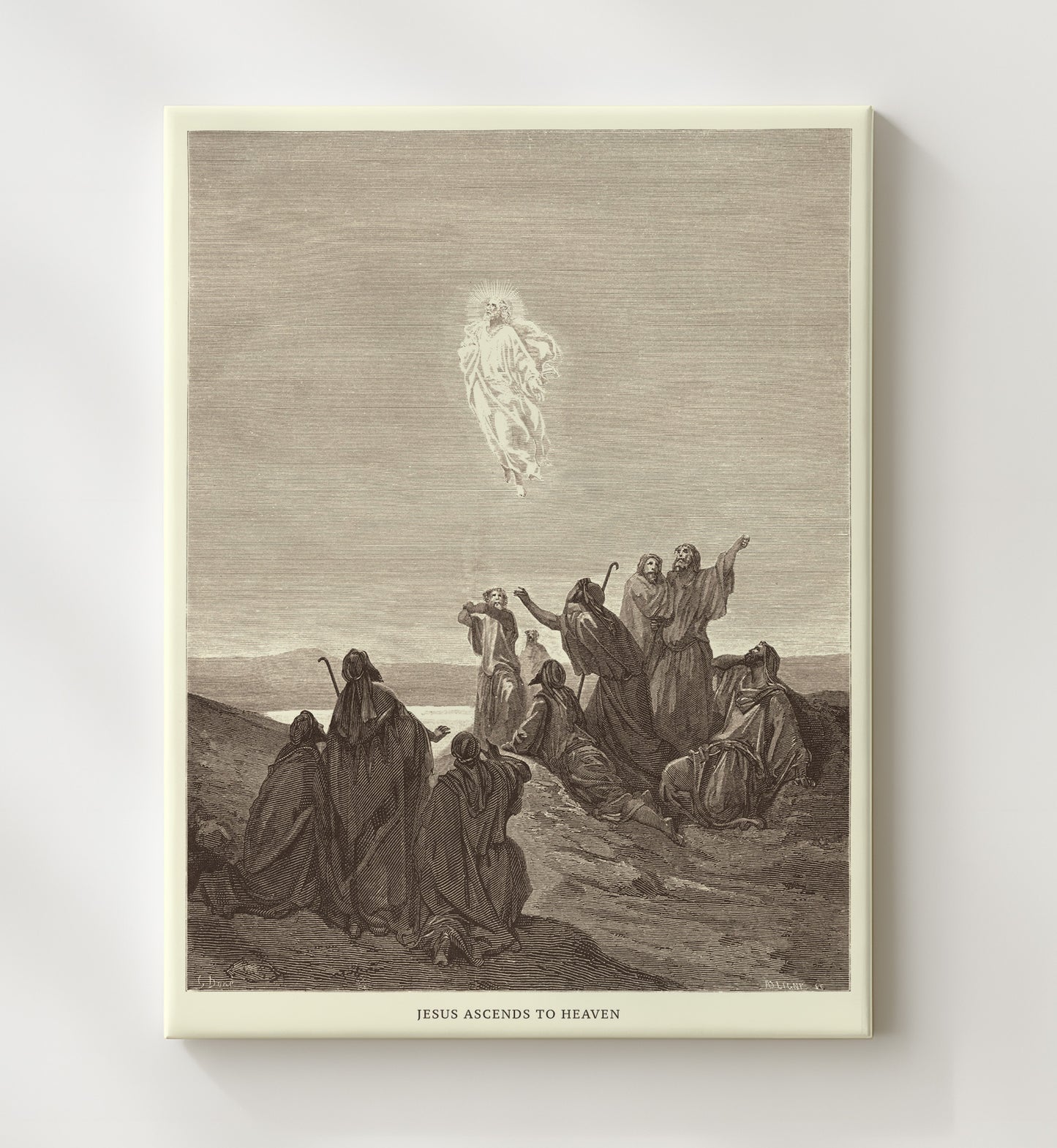 Jesus and Two Disciples Go to Emmaus Luke 24:13-35 Dore Bible Illustration Wall Art 20x24 Canvas wall art print