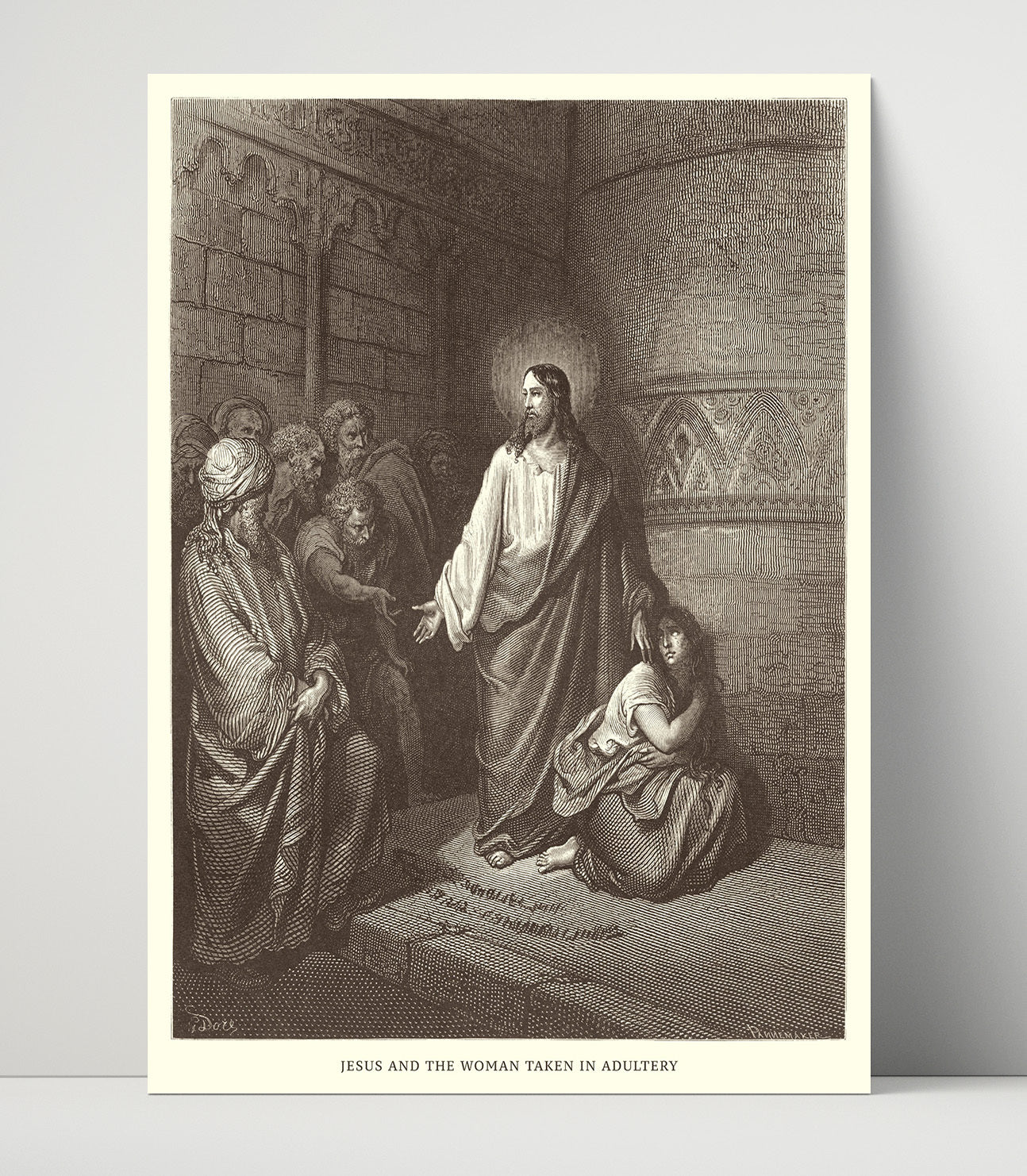 Jesus and the Woman of Samaria John 4:1-26 Dore Bible Illustration Wall Art 16x20 Unframed Print wall art print