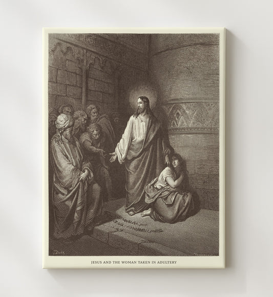 Jesus and the Woman of Samaria John 4:1-26 by Gustave Doré 8x10 Canvas Bible illustration wall art