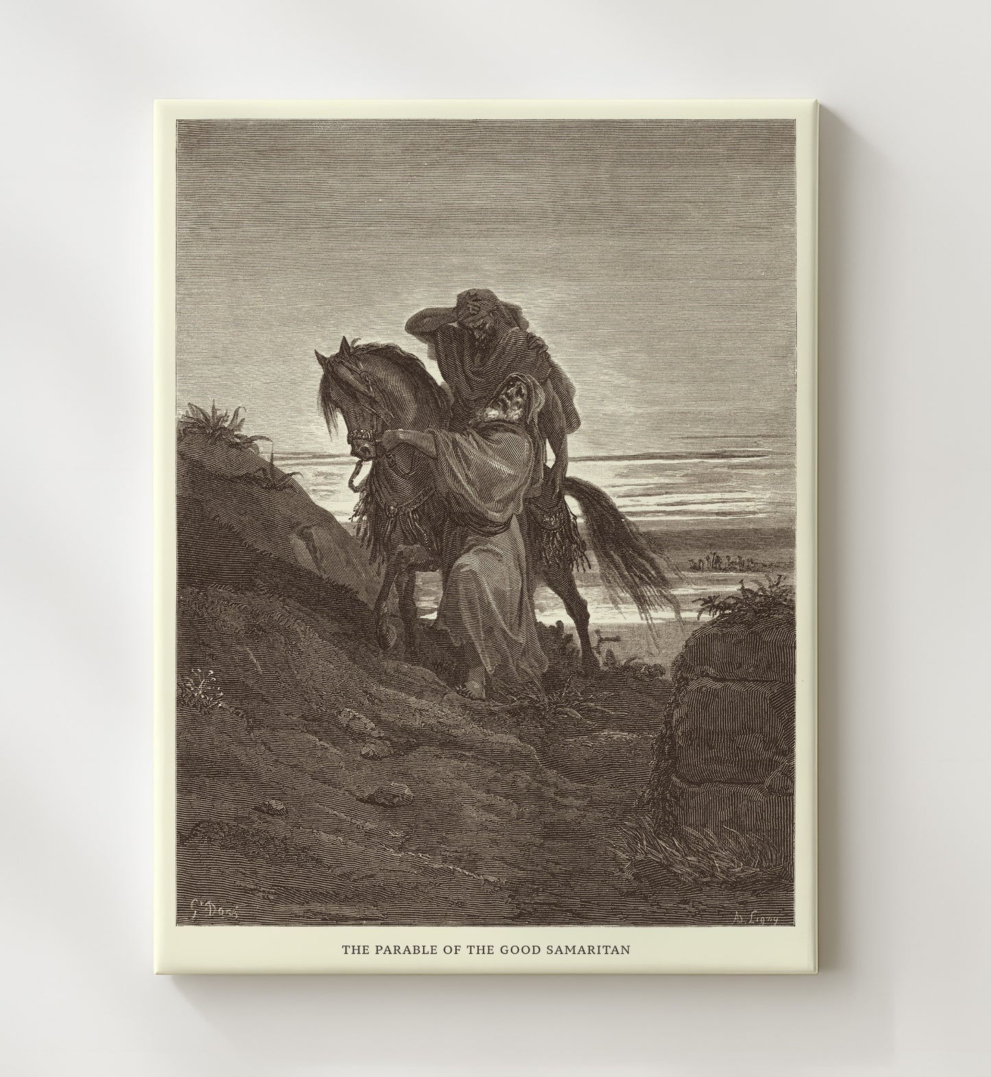 Jesus at the House of Martha and Mary Luke 10:38-42 Dore Bible Illustration Wall Art 20x24 Canvas wall art print