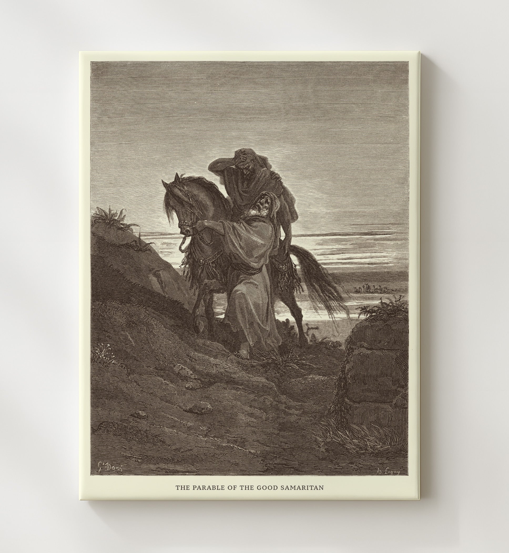 Jesus at the House of Martha and Mary Luke 10:38-42 Dore Bible Illustration Wall Art 20x24 Canvas wall art print