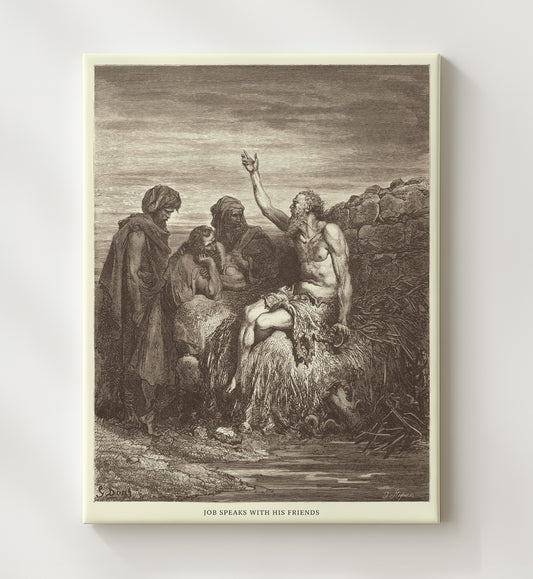 Job Hears of His Misfortunes - Job 1:13-22 - Doré - 20x24 Canvas