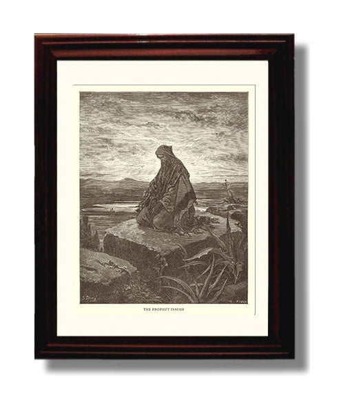 Job Speaks with His Friends Job 2:11-13 Dore Bible Illustration Wall Art 8x10 Beveled Frame wall art print
