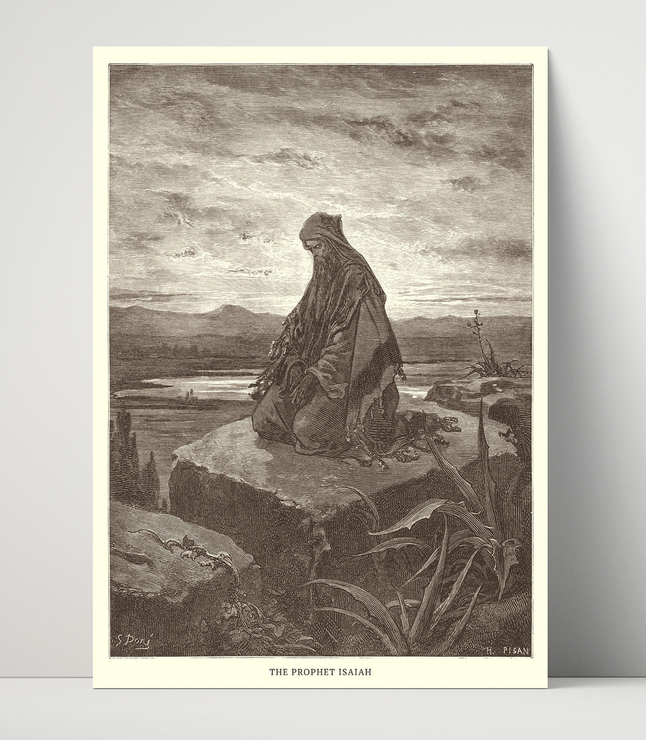 Job Speaks with His Friends Job 2:11-13 Dore Bible Illustration Wall Art 16x20 Unframed Print wall art print