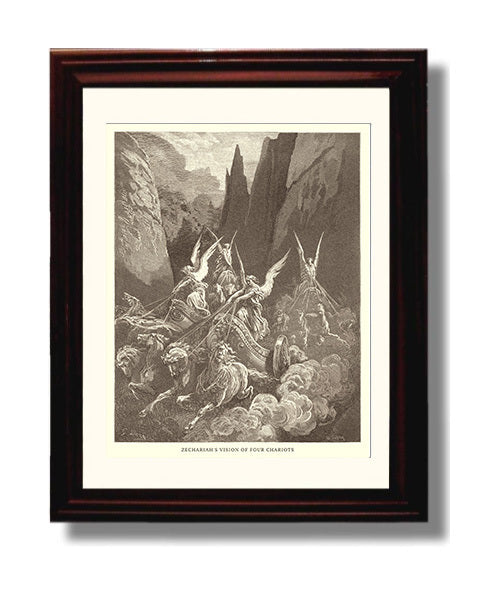 Jonah Is Spewed Forth by the Whale Jonah 2:10 Dore Bible Illustration Wall Art 8x10 Beveled Frame wall art print