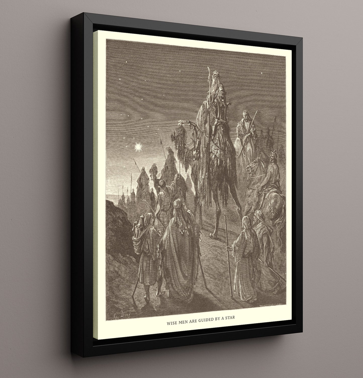 Jonah Preaches to the Ninevites Jonah 3 Dore Bible Illustration Wall Art 16x20 Framed Canvas wall art print