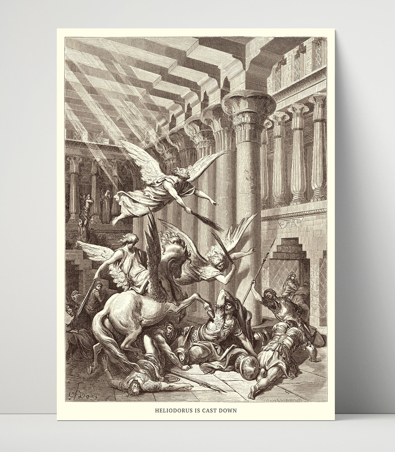 Jonathan Destroys the Temple of Dagon 1 Maccabees 10-83-84 Dore Bible Illustration Wall Art 16x20 Unframed Print wall art print