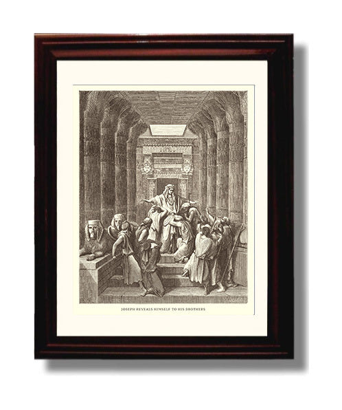 Joseph Interprets Pharaohs Dream Genesis 41:1-36 Dore Bible Illustration Wall Art 8x10 Beveled Frame wall art print