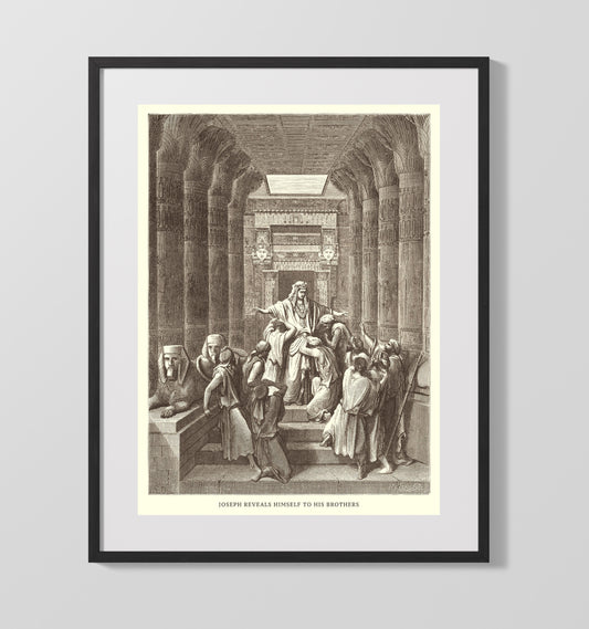 Joseph Interprets Pharaoh's Dream - Genesis 41:1-36 - Doré - 16x20 Gallery Frame