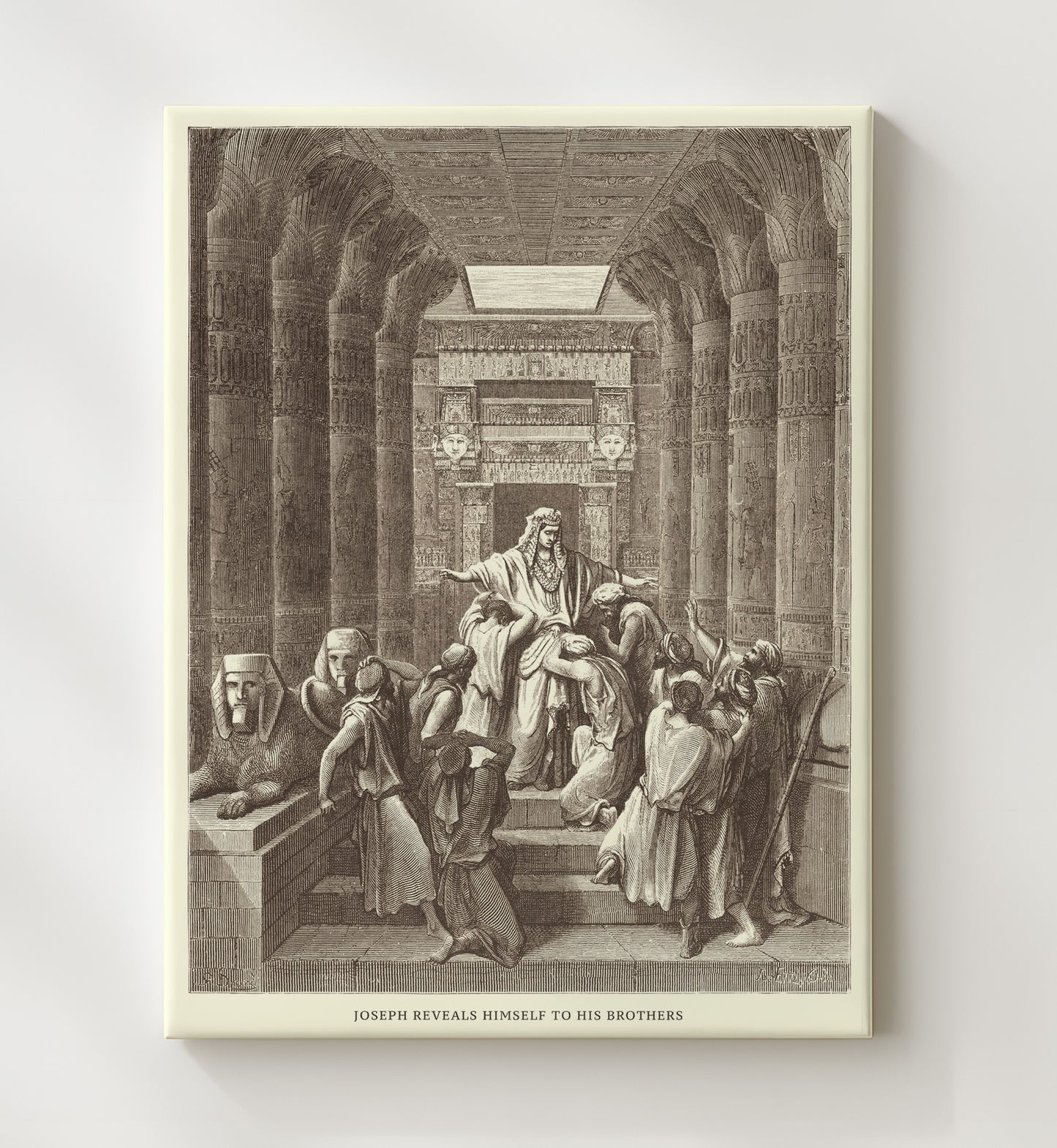Joseph Interprets Pharaohs Dream Genesis 41:1-36 Dore Bible Illustration Wall Art 20x24 Canvas wall art print
