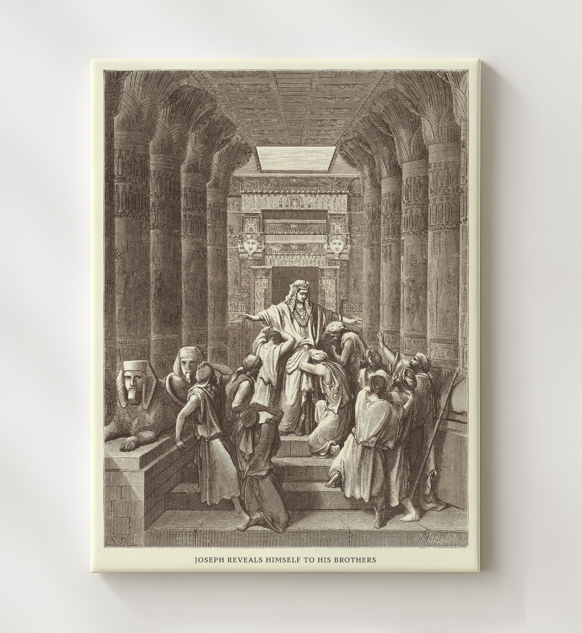 Joseph Interprets Pharaohs Dream Genesis 41:1-36 Dore Bible Illustration Wall Art 20x24 Canvas wall art print