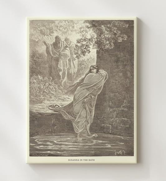 Joseph Leads Mary and Jesus into Egypt Matthew 2:13-15 by Gustave Doré 8x10 Canvas Bible illustration wall art