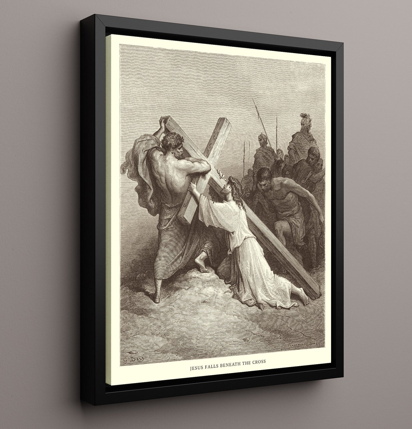 Judas Betrays Jesus Matthew 26:47-50 Dore Bible Illustration Wall Art 16x20 Framed Canvas wall art print