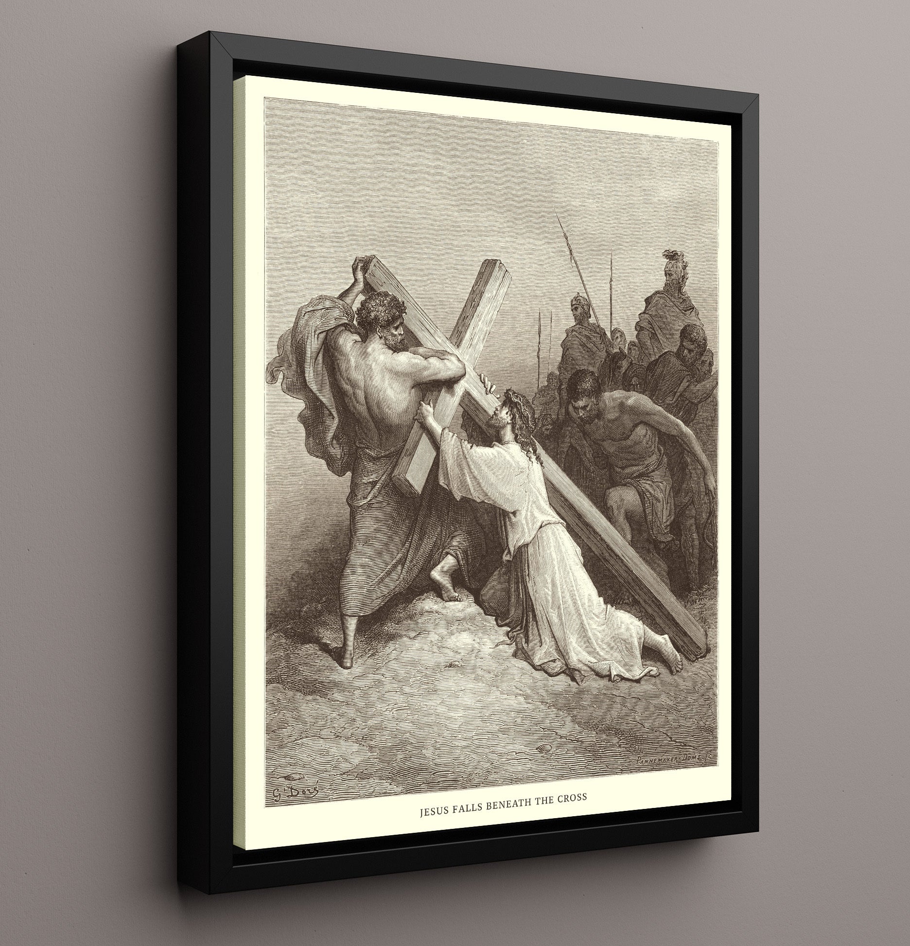 Judas Betrays Jesus Matthew 26:47-50 Dore Bible Illustration Wall Art 16x20 Framed Canvas wall art print