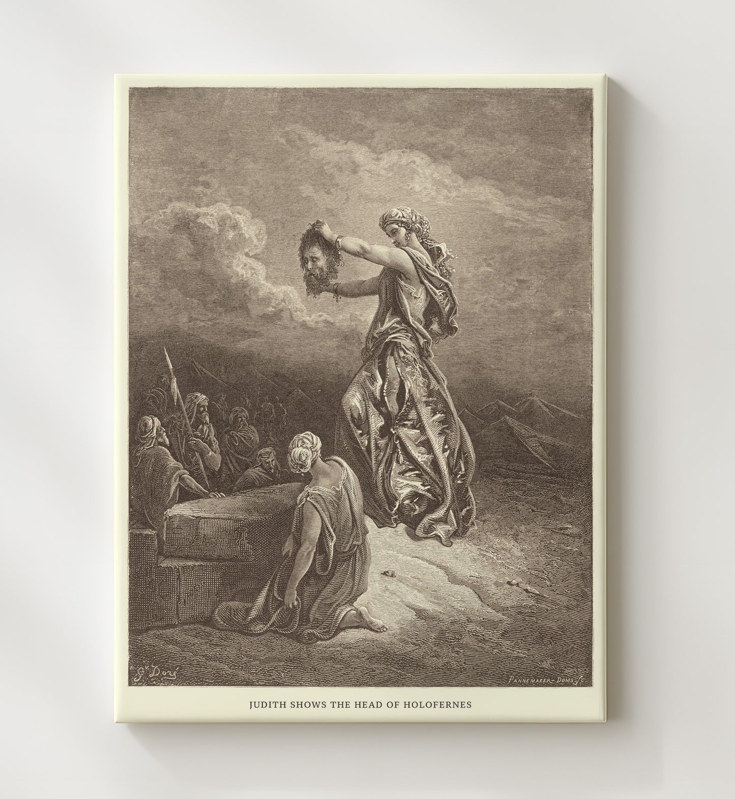 Judith and Holofernes Judith 13-1-10 Dore Bible Illustration Wall Art 20x24 Canvas wall art print