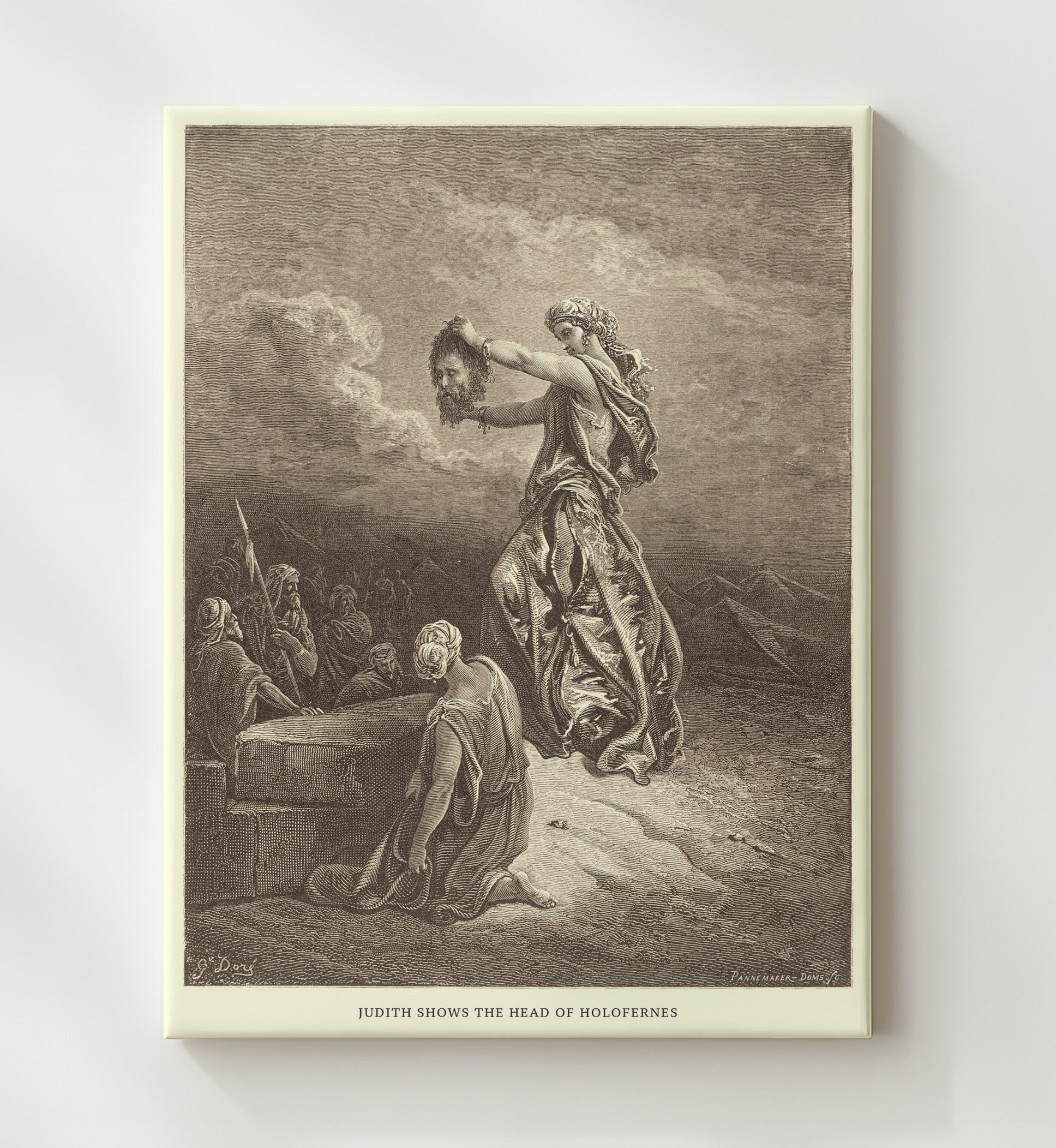 Judith and Holofernes Judith 13-1-10 Dore Bible Illustration Wall Art 20x24 Canvas wall art print