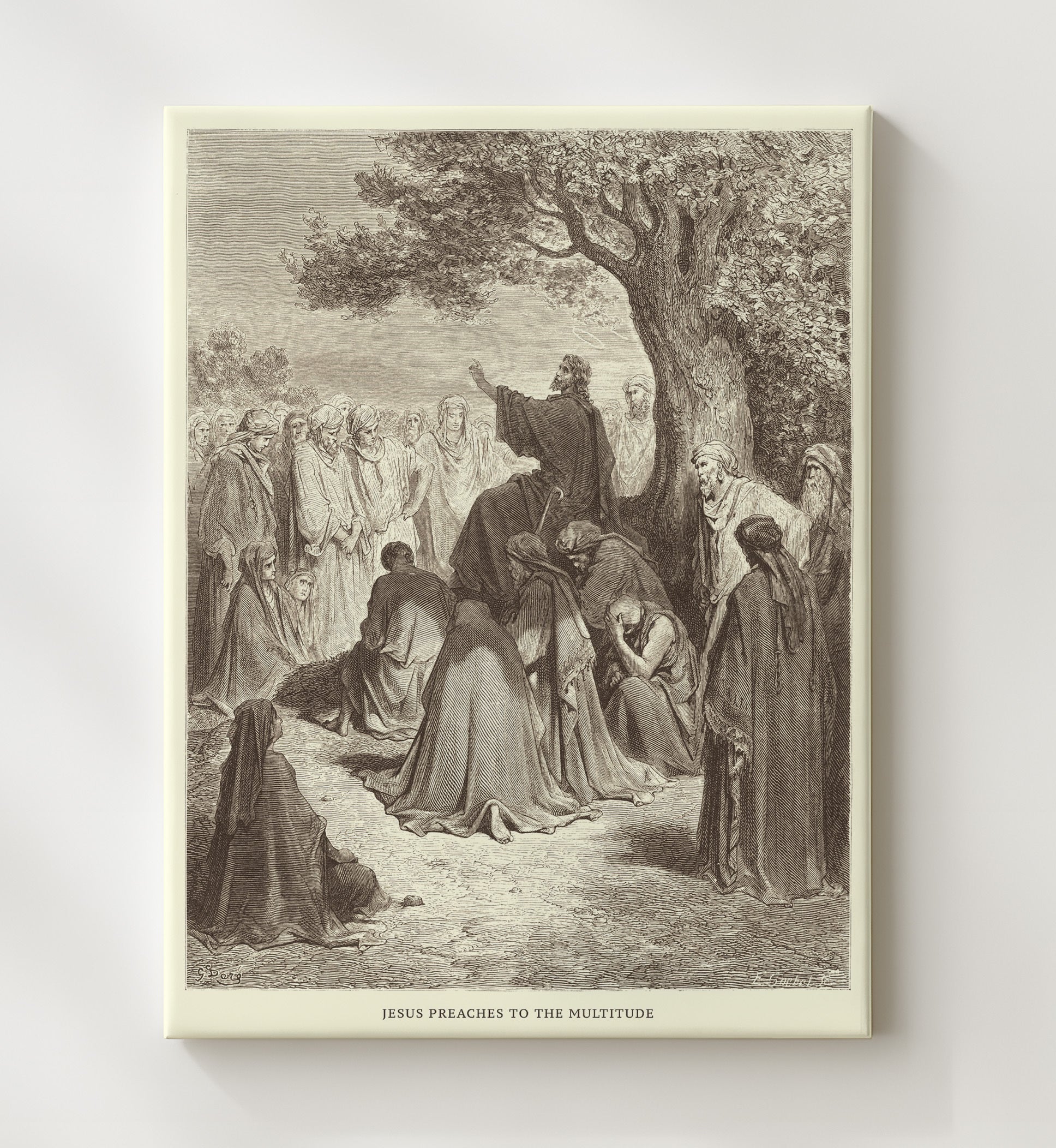 Lazarus Outside the Rich Mans House Luke 16:19-31 Dore Bible Illustration Wall Art 20x24 Canvas wall art print