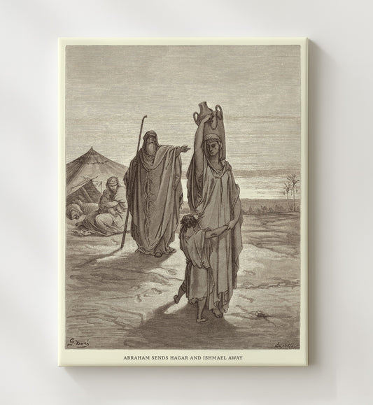 Lot Flees as Sodom and Gomorrah Burn Genesis 19:15-29 by Gustave Doré 8x10 Canvas Bible illustration wall art