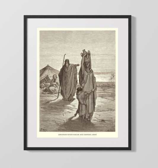 Lot Flees as Sodom and Gomorrah Burn - Genesis 19:15-29 - Doré - 16x20 Gallery Frame