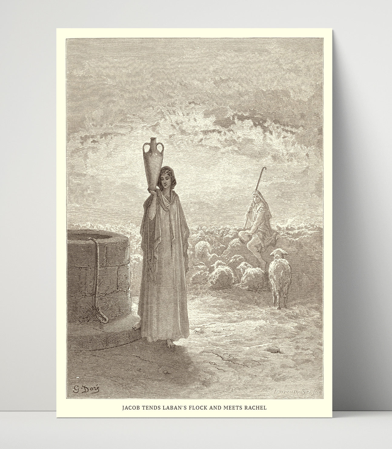 Moses and Aaron Appear Before Pharaoh Exodus 7:8-13 Dore Bible Illustration Wall Art 16x20 Unframed Print wall art print