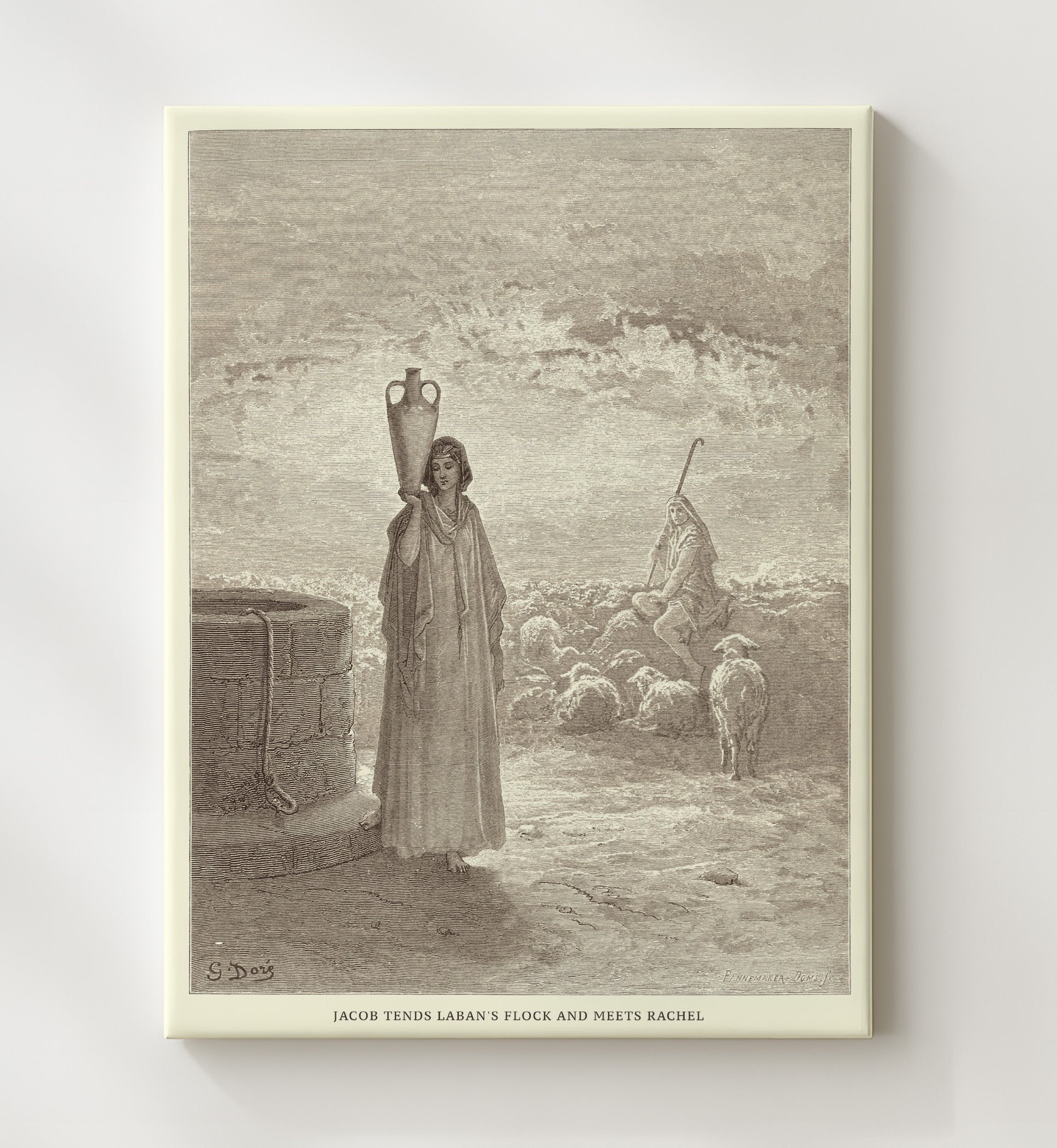 Moses and Aaron Appear Before Pharaoh Exodus 7:8-13 Dore Bible Illustration Wall Art 20x24 Canvas wall art print